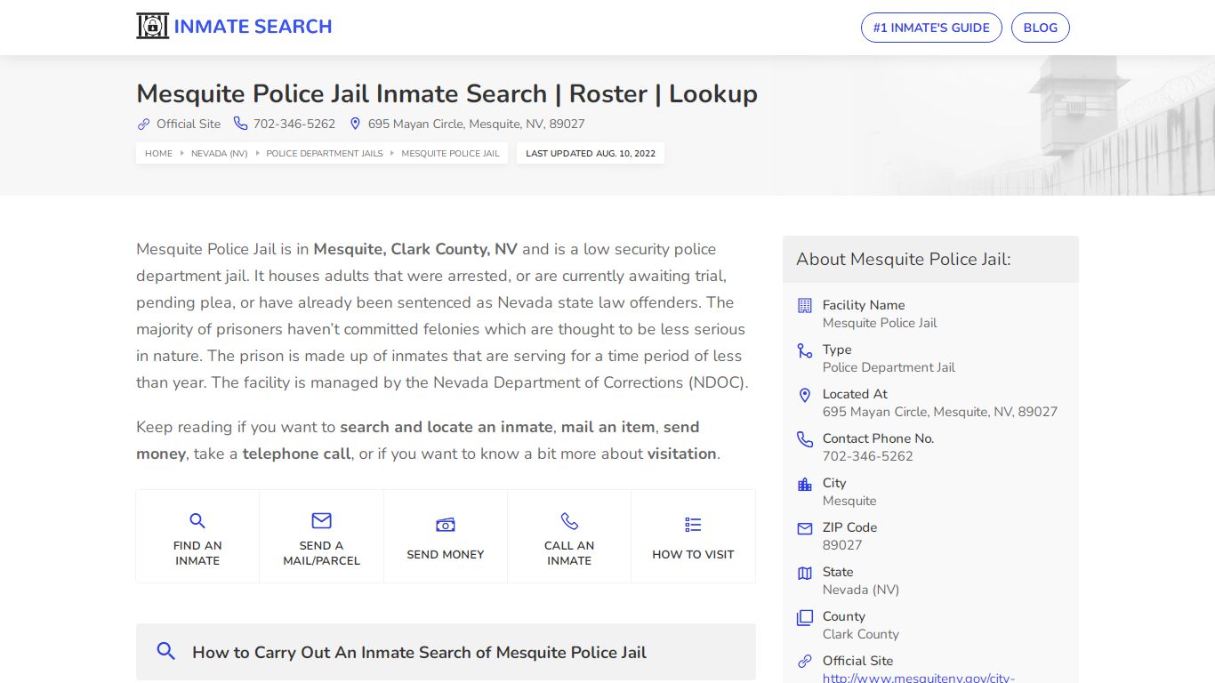 Mesquite Police Jail Inmate Search | Roster | Lookup