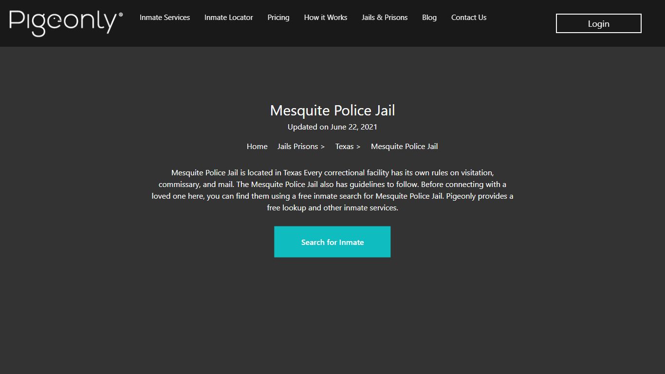 Mesquite Police Jail Inmate Search | Texas